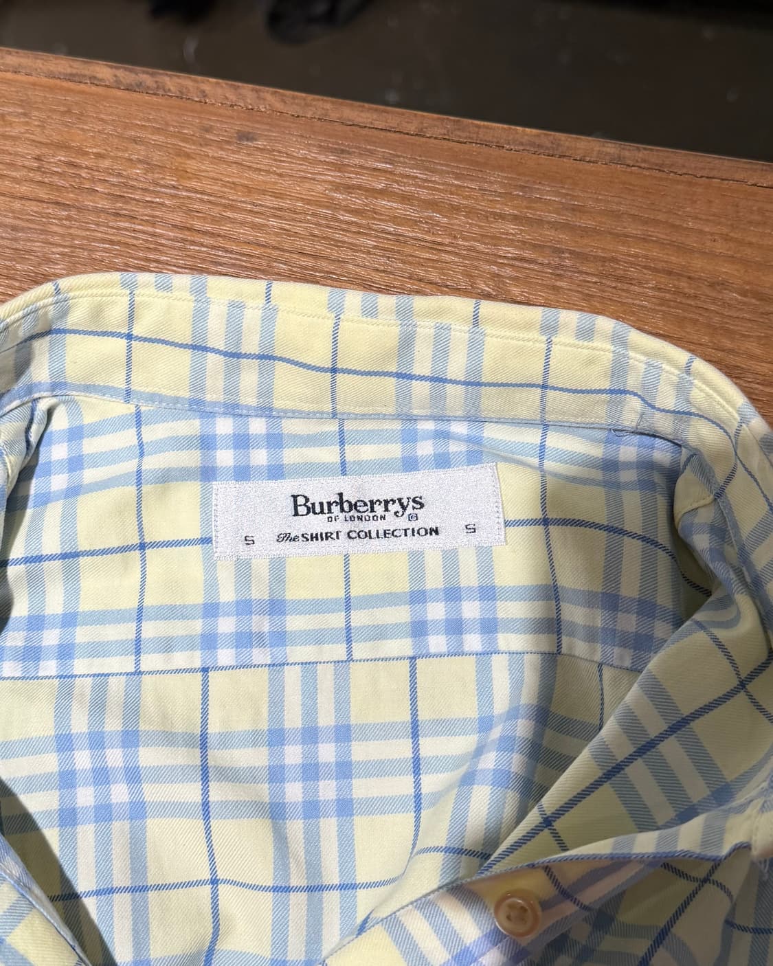 버버리 옐로우 블루 체크 셔츠 상품이미지7