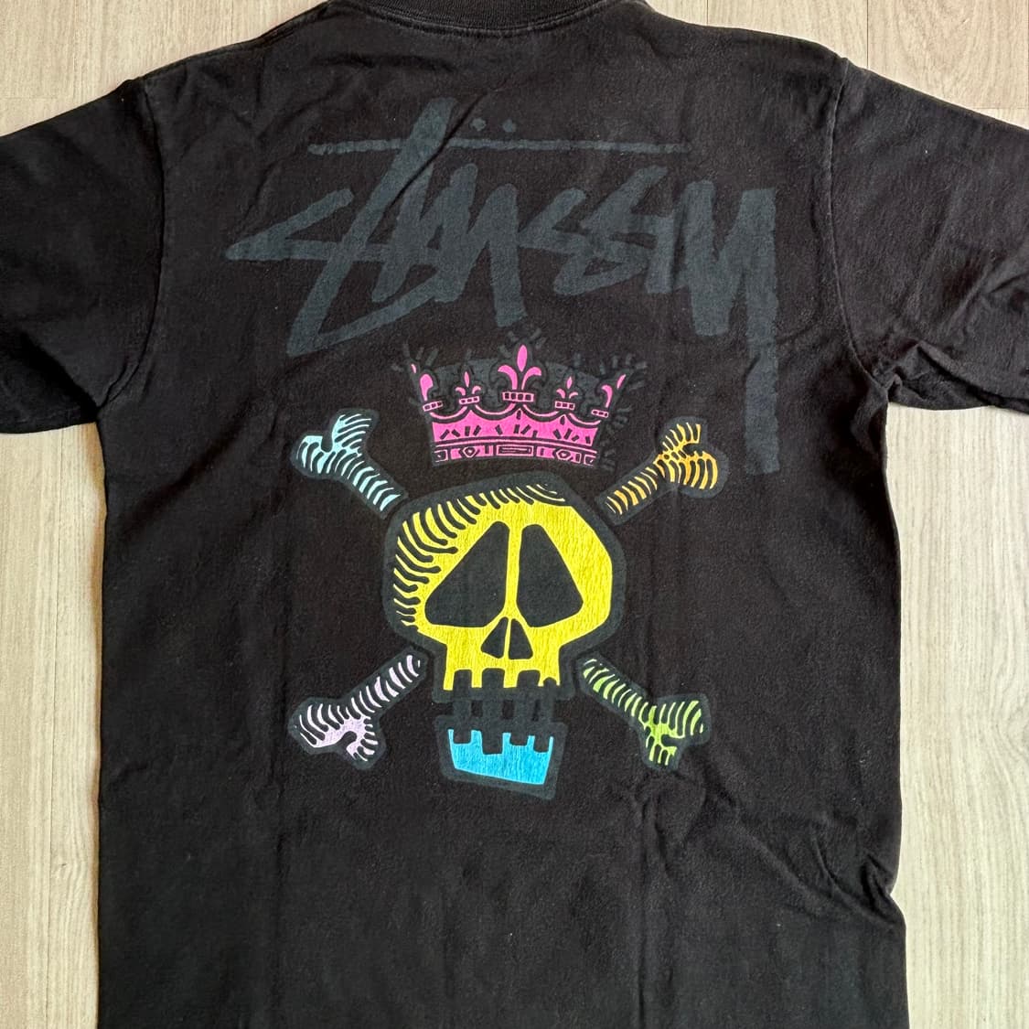 스투시 빈티지 반팔 티셔츠 블랙 스컬 프린팅 (Stüssy)  상품이미지5