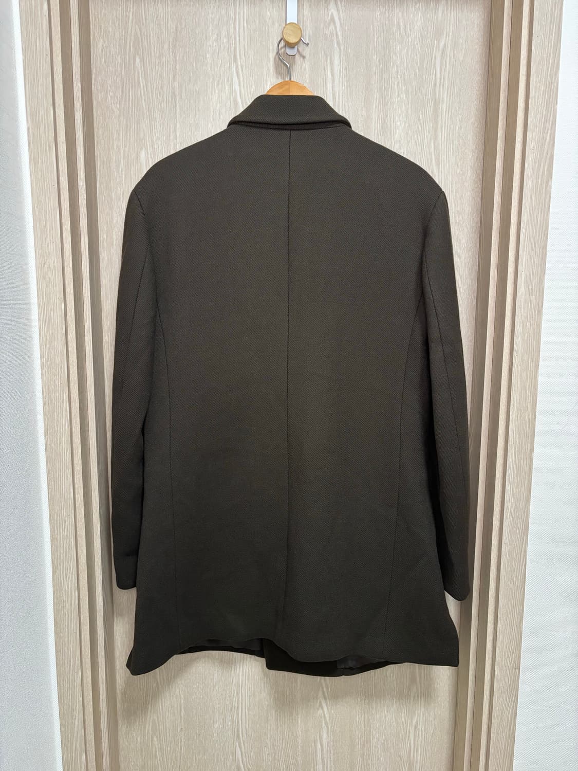 시스템옴므 울 더블하프코트100/다크브라운 상품이미지3