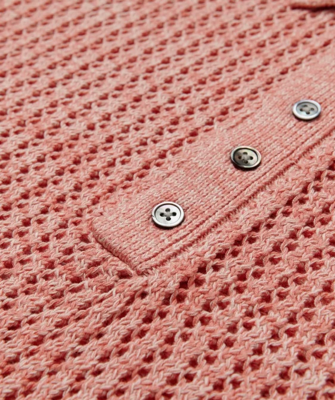 스카시 투톤 반오픈 단추 카라 니트 - 피치 3 상품이미지6