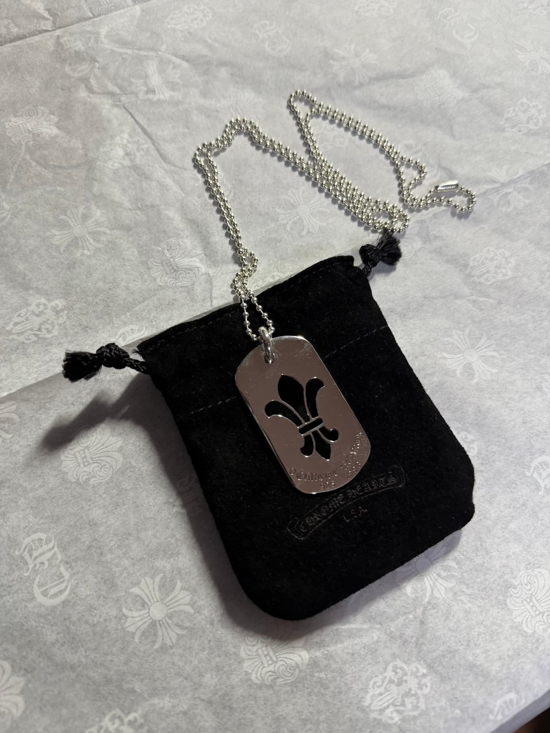 크롬하츠 플레어 도그택 네크리스 실버 상품이미지2