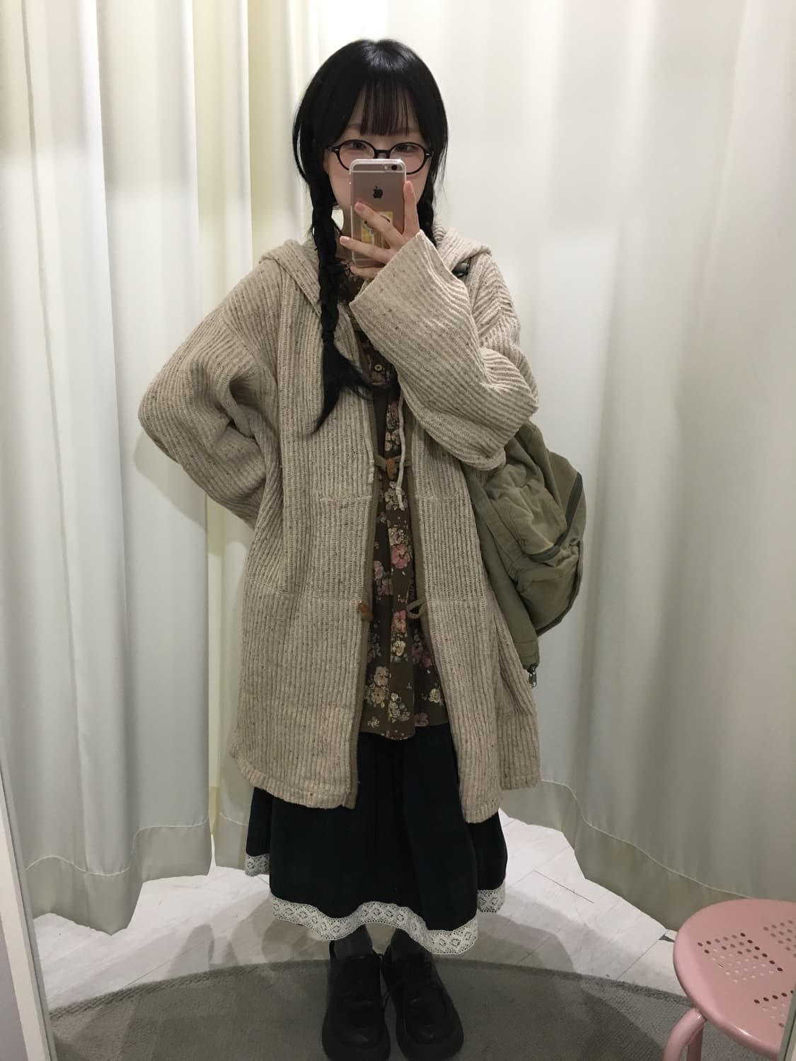 모리 체크 레이스 미디 스커트 상품이미지5