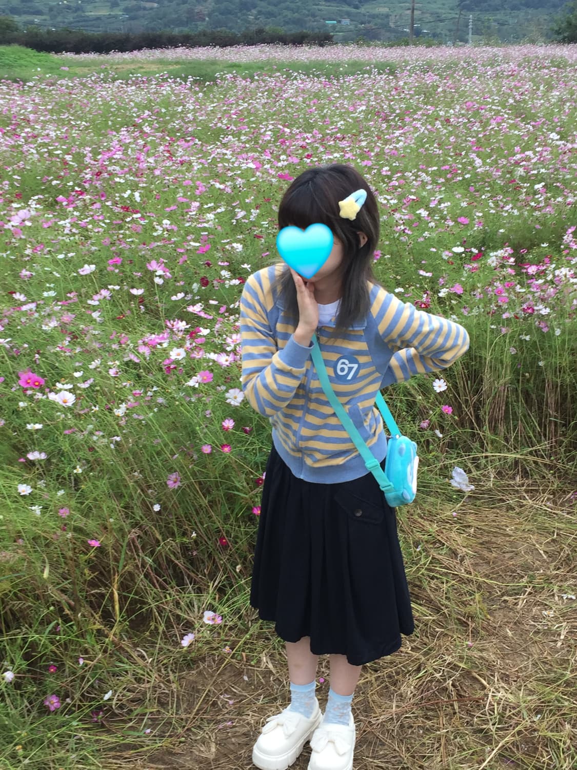 빈티지 블루옐로우 줄무늬 집업 상품이미지1