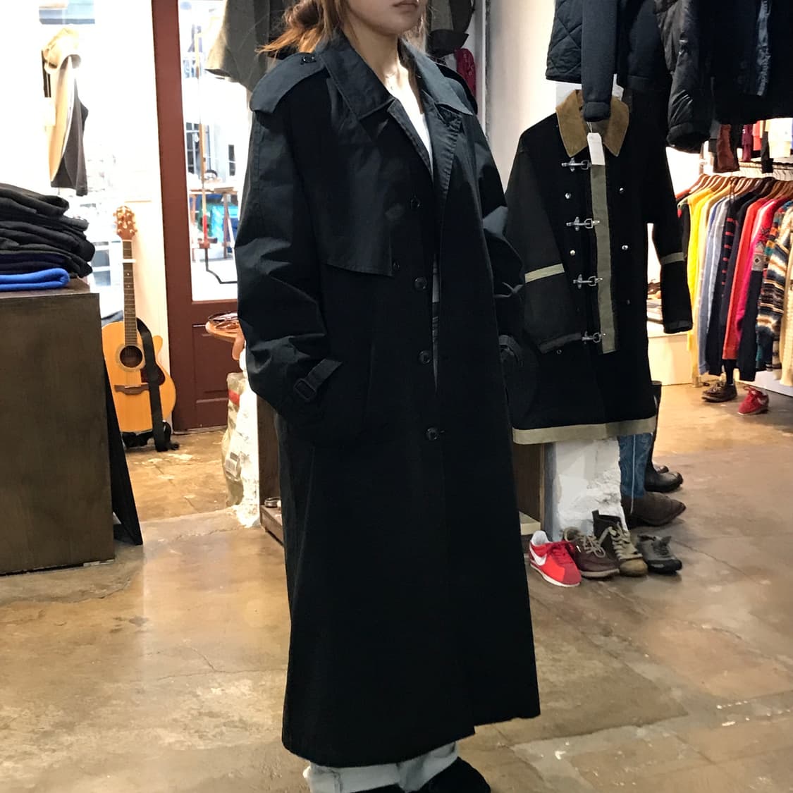 런던 포그 블랙 맥시 롱 트렌치코트 남성 102 105 여성 오버핏 상품이미지9