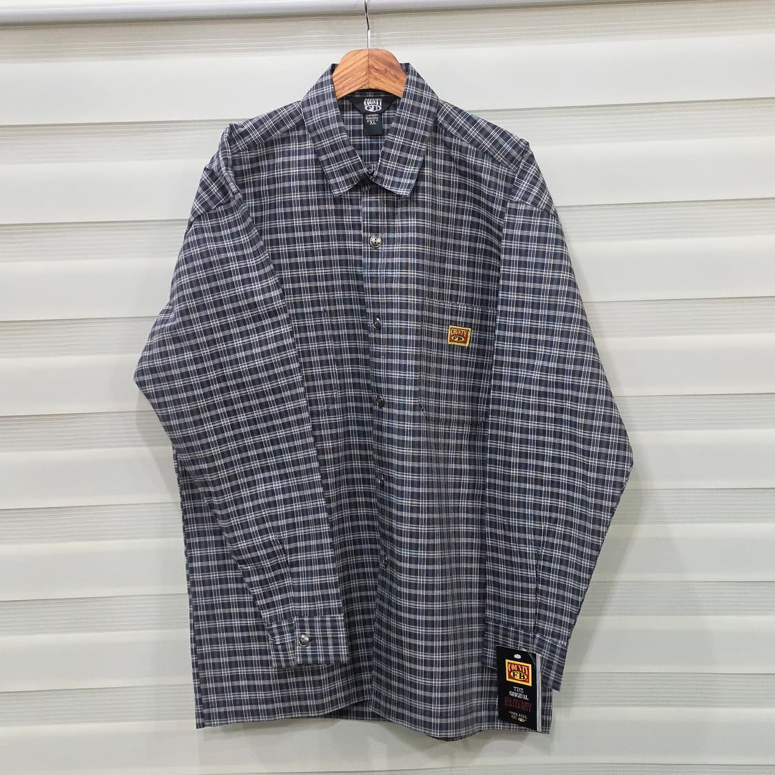 미사용품 COUNTY FB 오버핏 체크셔츠-XL 상품이미지1