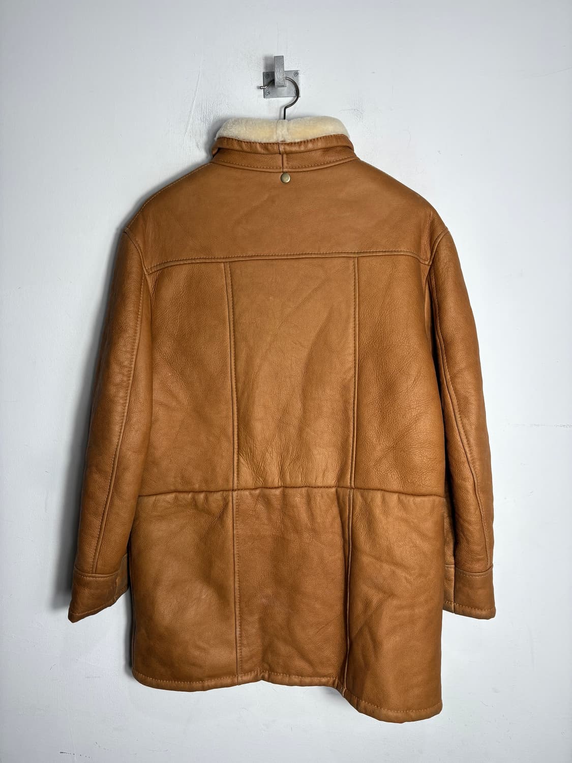 리얼 무스탕 더플 하프 코트 상품이미지5