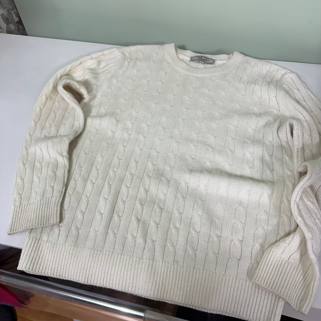 L 95 앤더슨벨 크림 꽈배기니트 상품이미지3