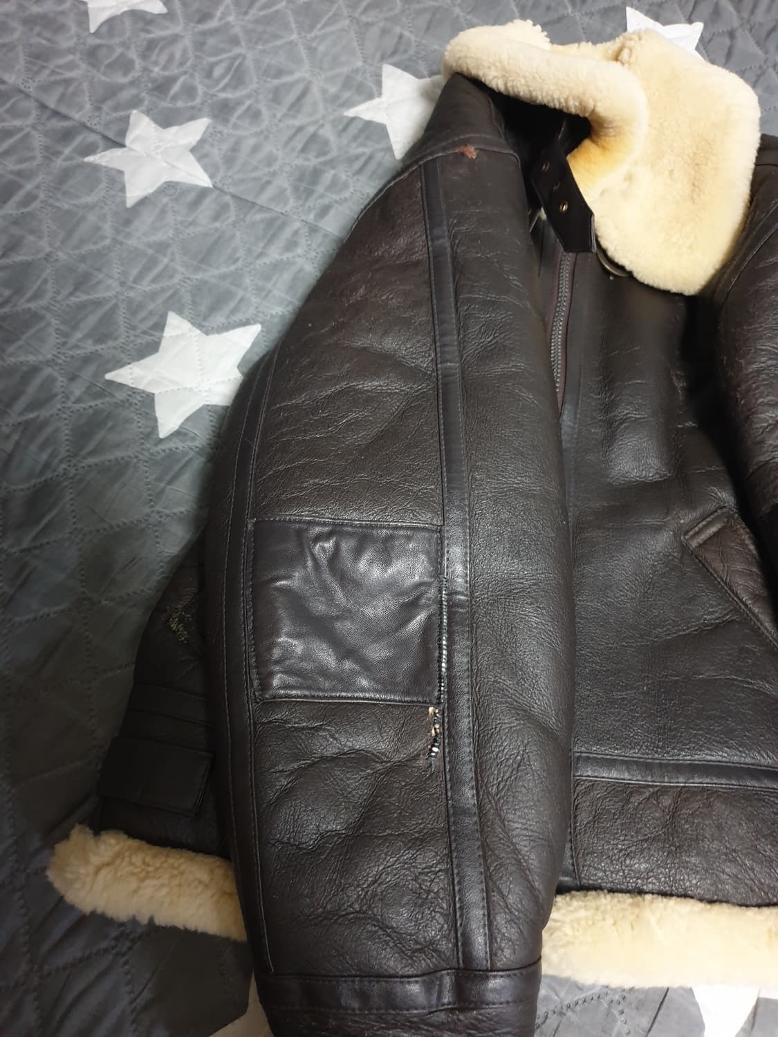 미군 오리지널 램스킨 B-3 무스탕 브라운 (M) 상품이미지6