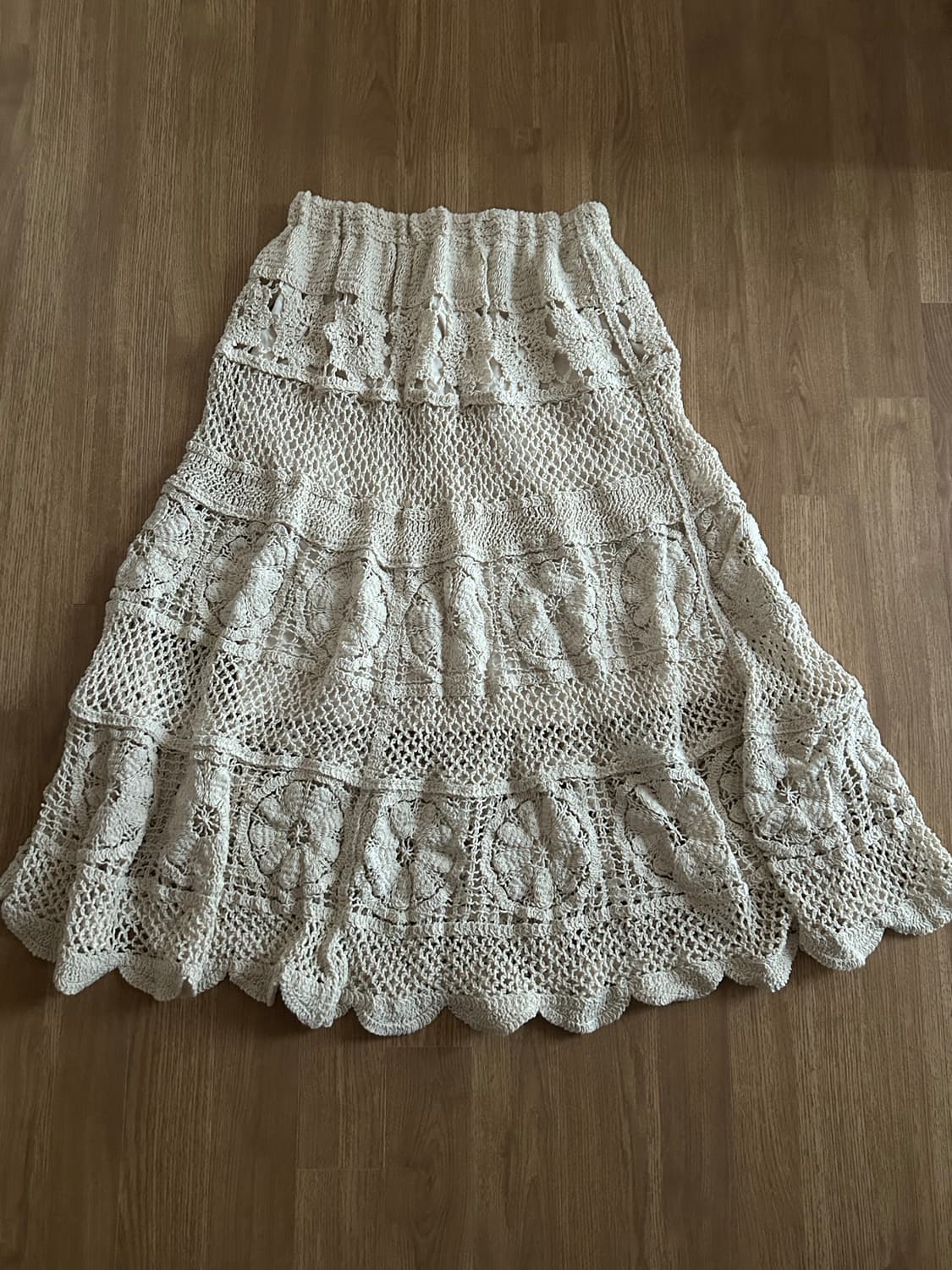 뜨개 크로셰 디자인 롱 스커트 상품이미지3