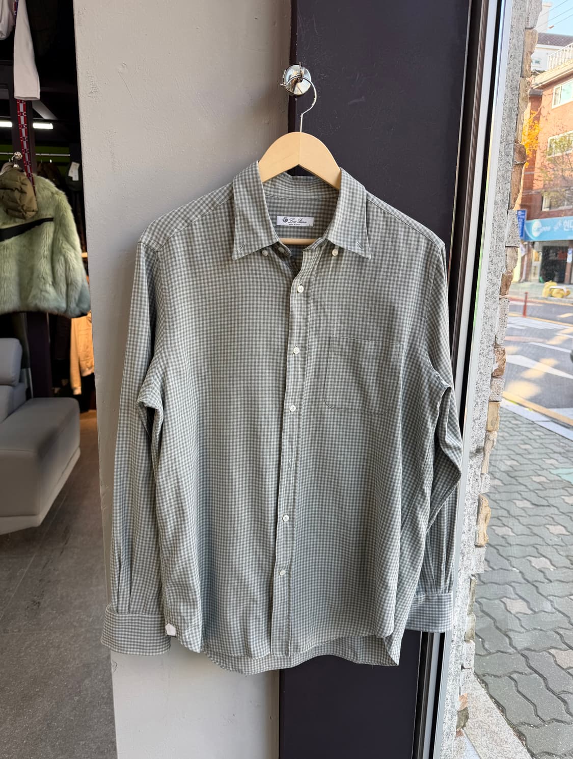 L/ 로로피아나 체크패턴 코튼 셔츠 상품이미지2