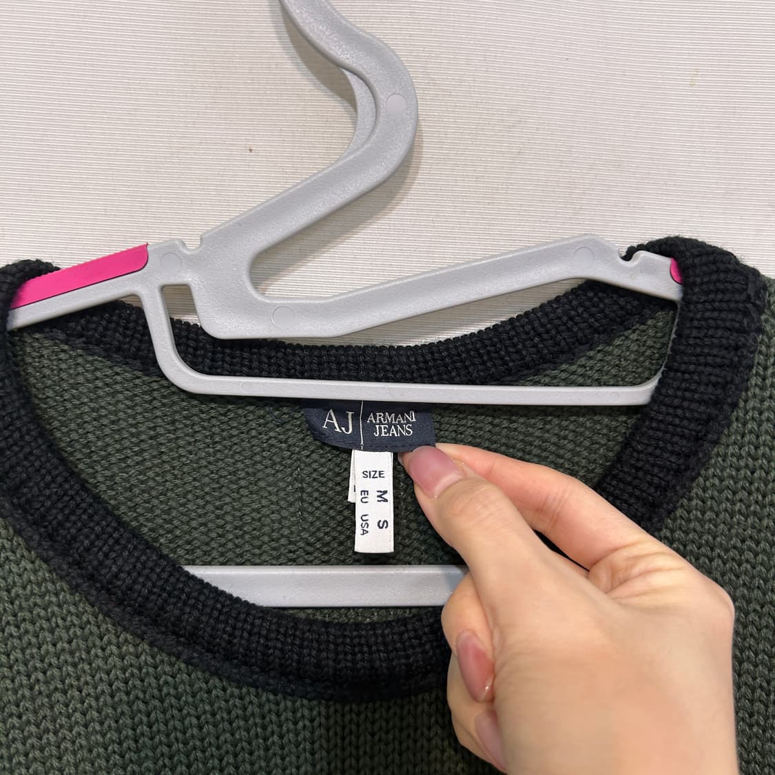 아르마니 진스 초록색 니트 스웨터 95 남녀공용 상품이미지2