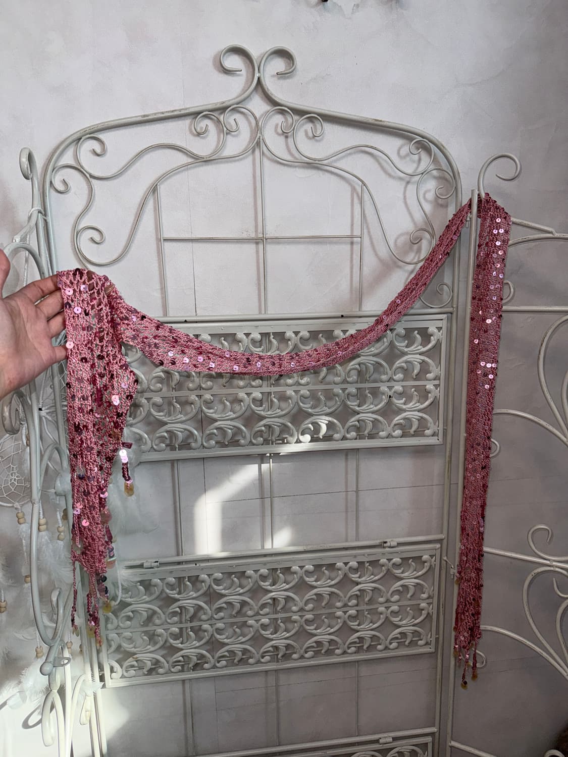Pink spangled summer net scarf 상품이미지2