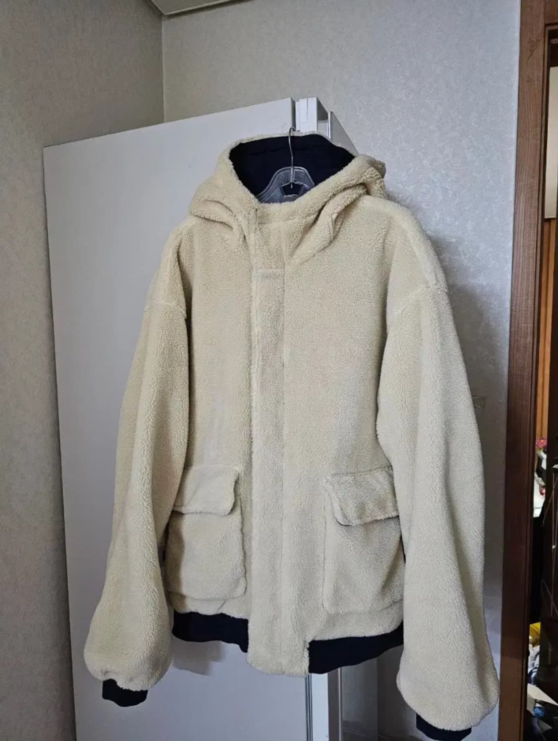 (XL) 디스이즈네버댓 리버시블 쉐르파 패딩 파카 네이비 상품이미지2