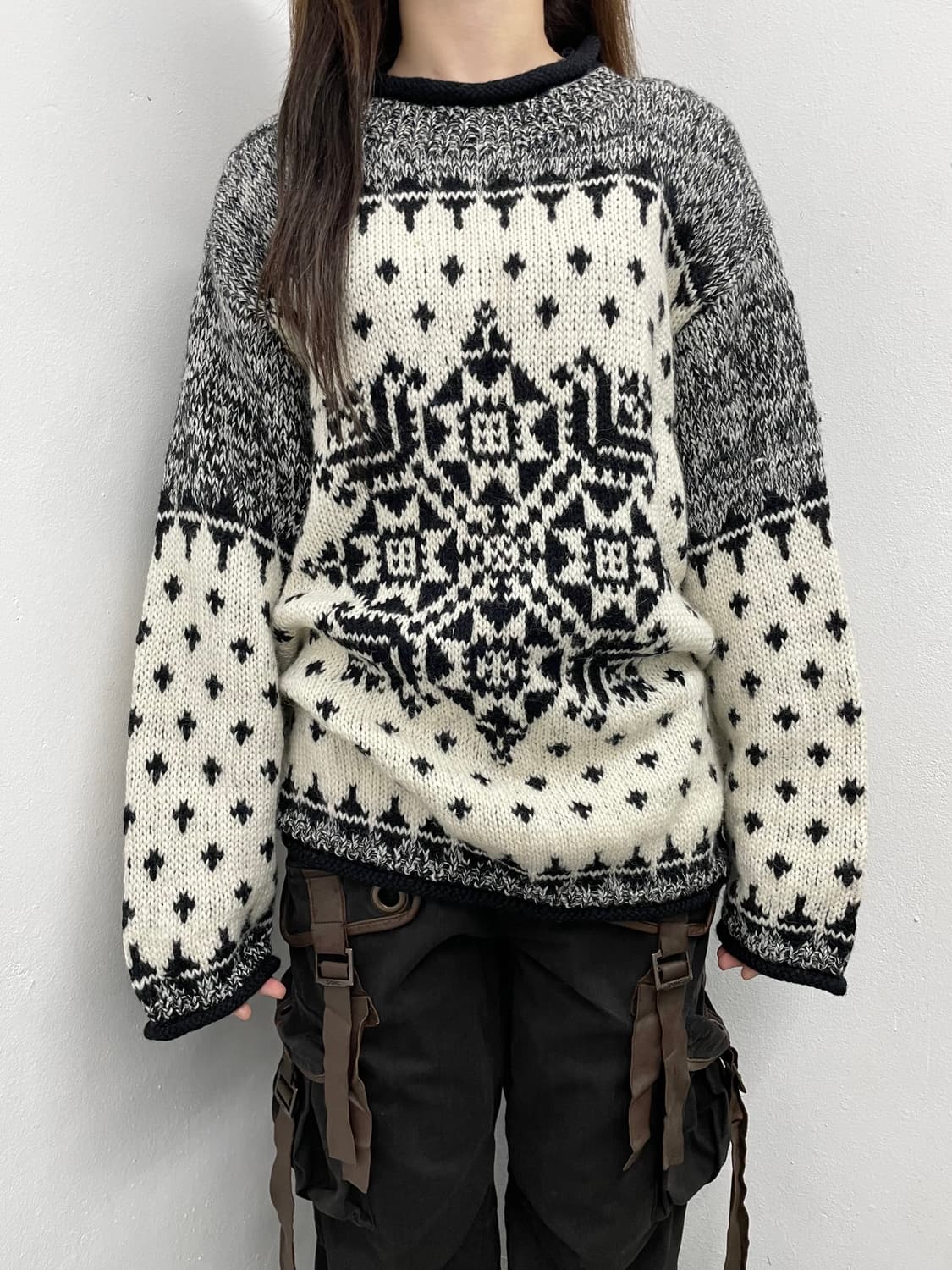 JPN 울 오레오 코위찬 니트 상품이미지3