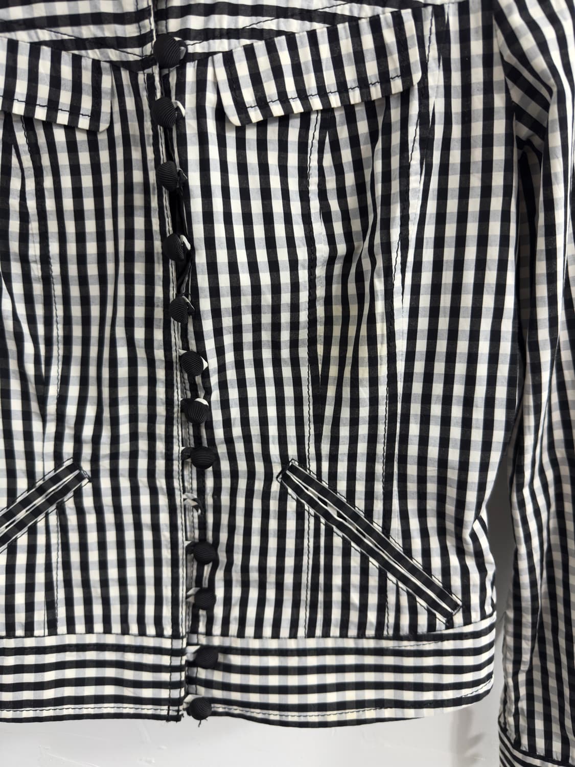 fragile check button design jacket 상품이미지2