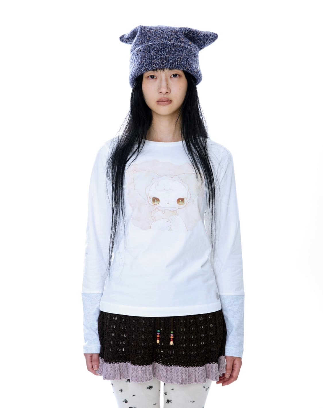 코이세이오 블러쉬 롱슬리브 아이보리 상품이미지2