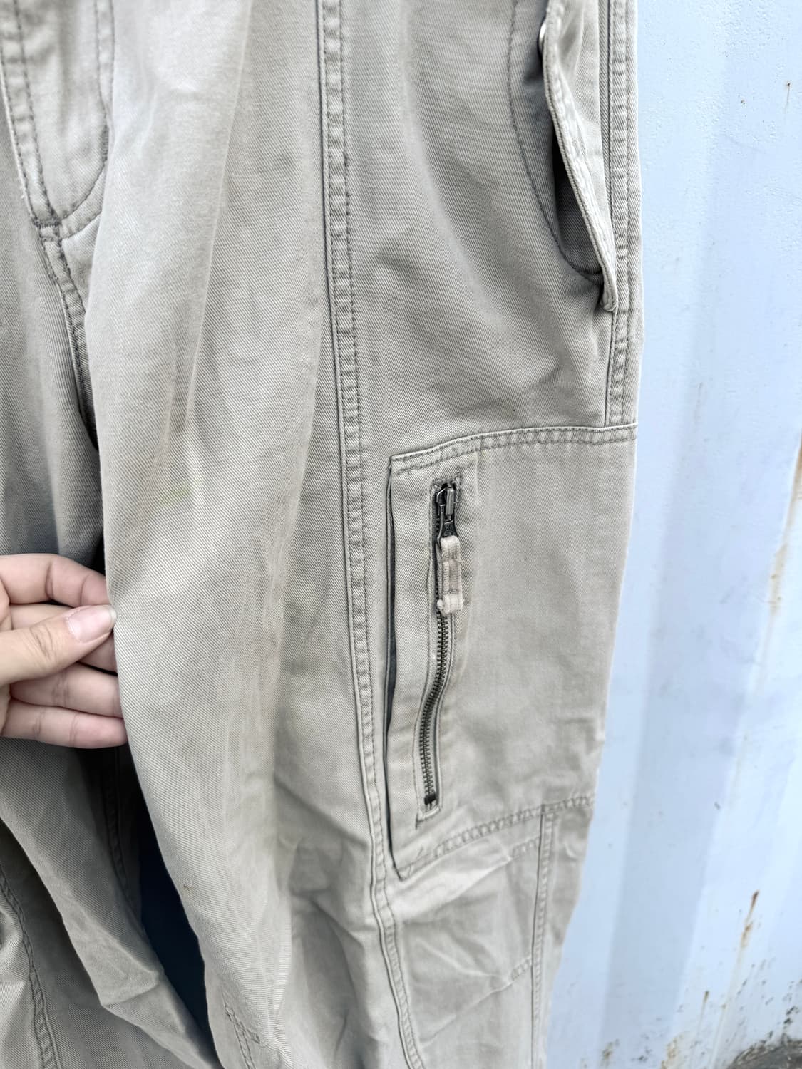 아이보리 지퍼 카고 팬츠 상품이미지5