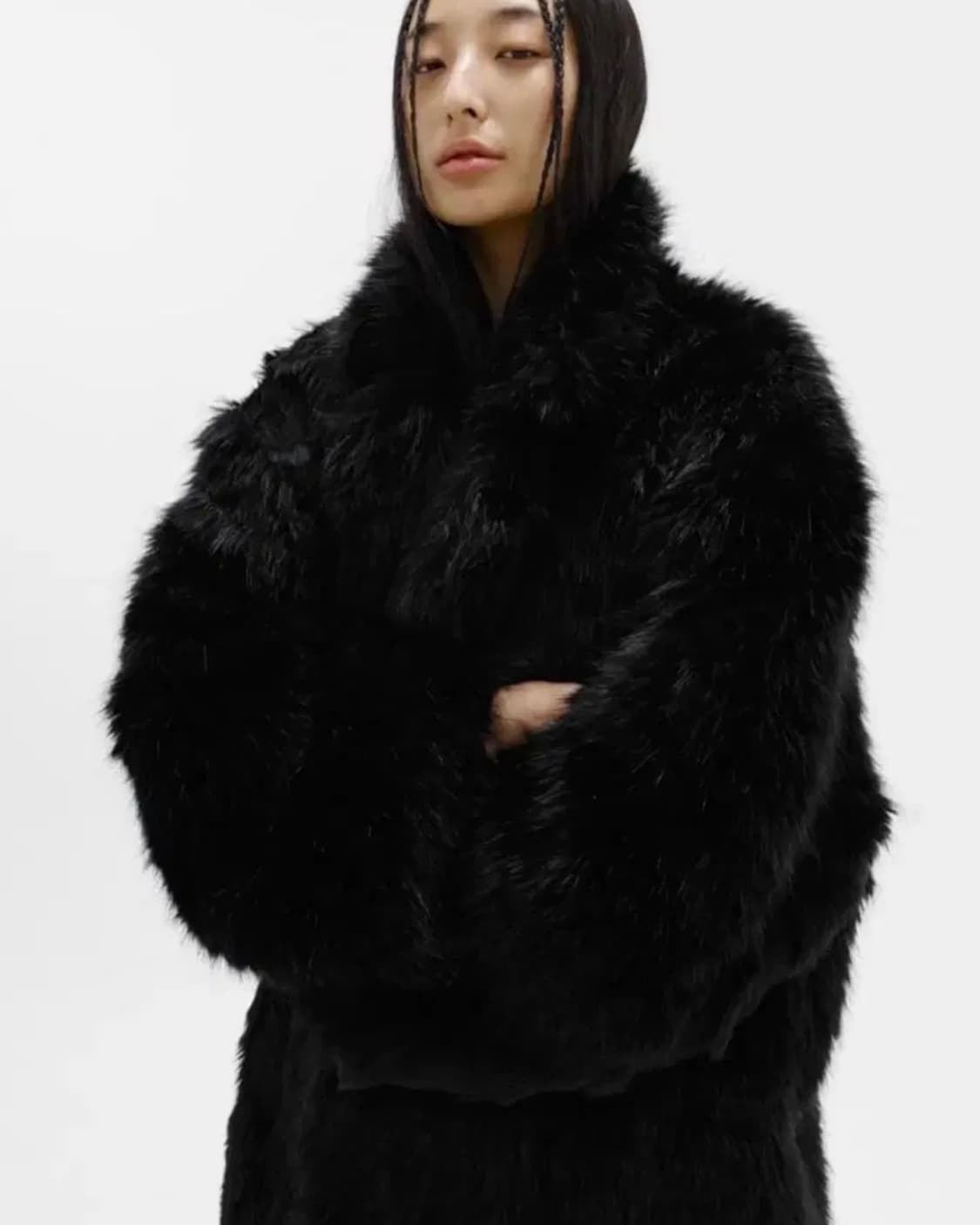 에스이오 seo 프렌치 폭스 퍼코트 블랙 상품이미지1