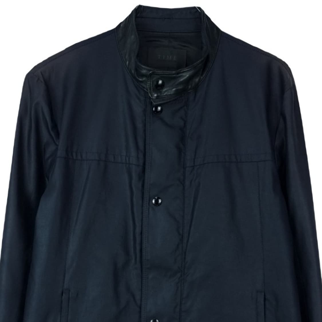 [타임] 레더 트리밍 폴리쉘 집업 자켓 네이비 M17439 상품이미지4