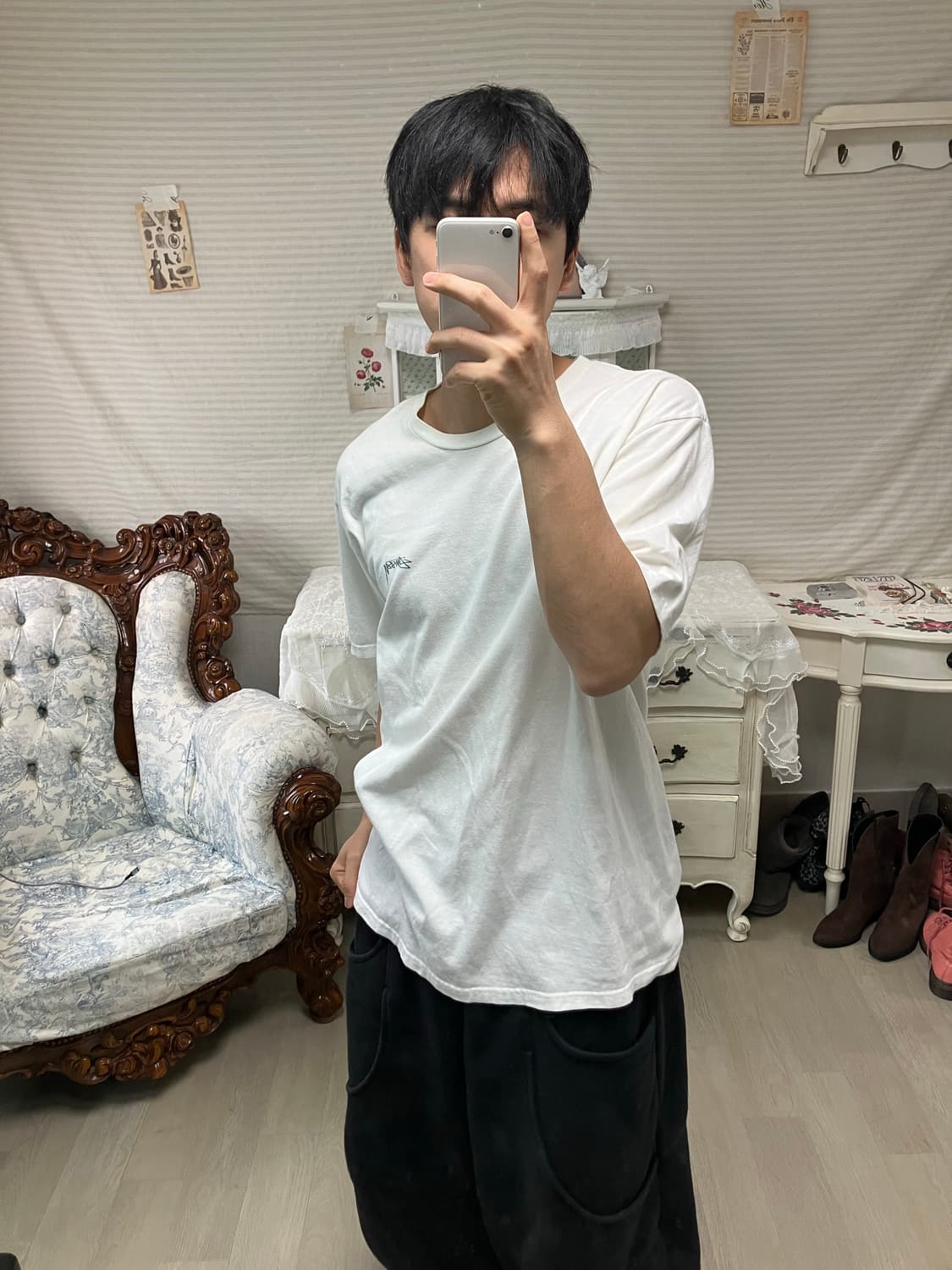 스투시 배색 프린팅 반팔 1025 y2k 스트릿 갸루 펑키 일본빈 상품이미지6