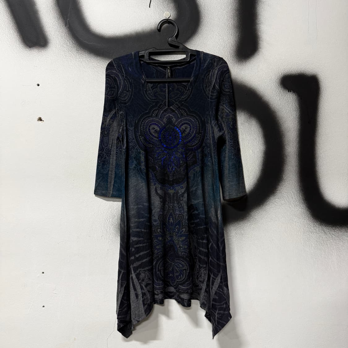 VTG 빈티지 오리엔탈 패턴 비즈 언발 7부 롱슬리브탑 상품이미지1