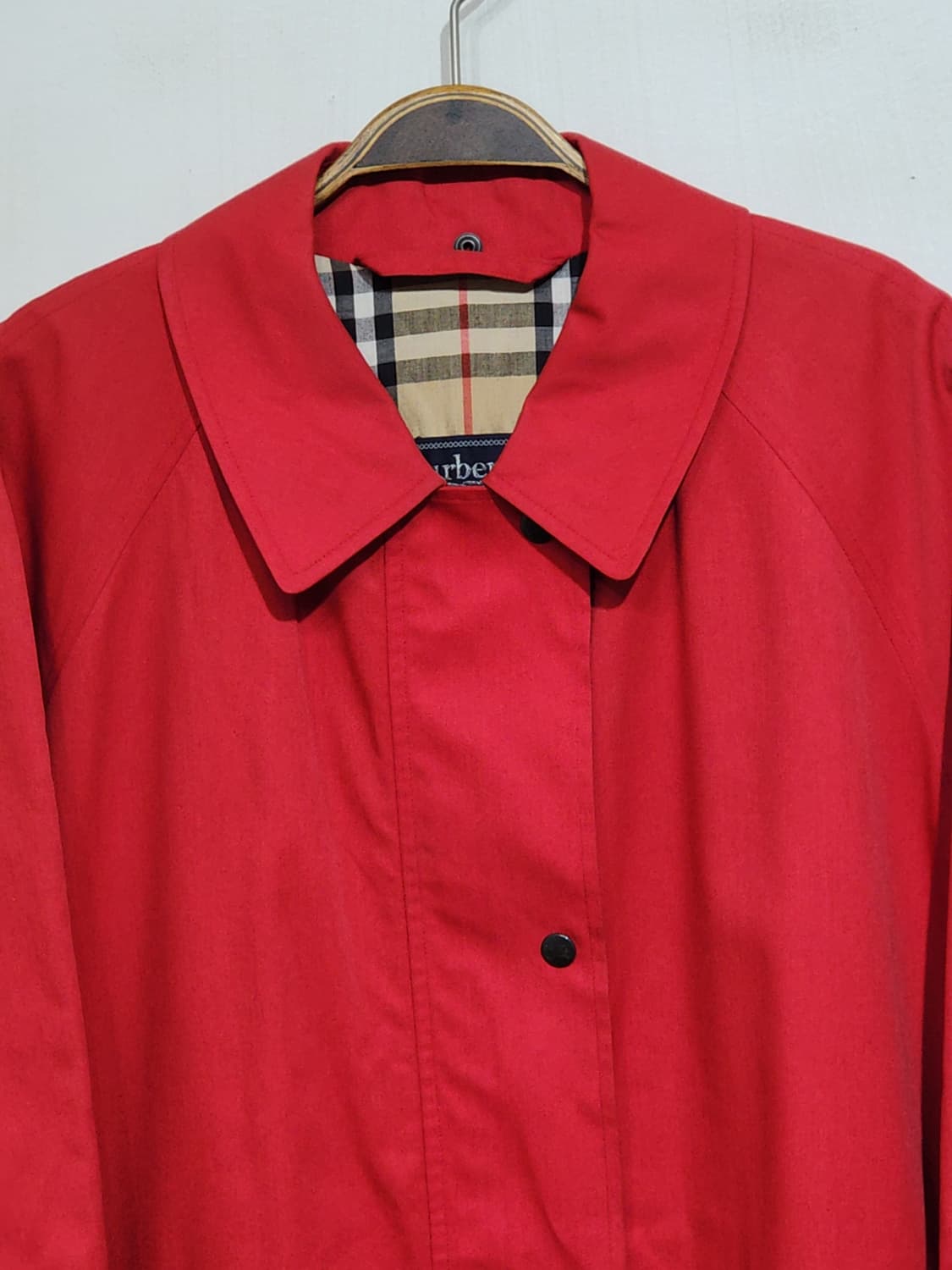 (XL) 버버리 트렌치코트 빨강 싱글 집업 안감 노바체크 영국판  상품이미지2