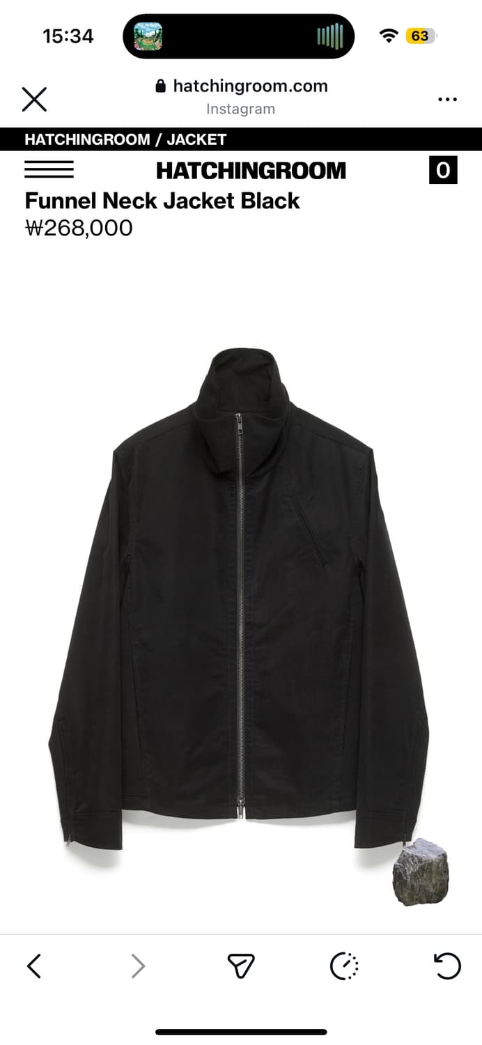 해칭룸 Funnel Neck Jacket Black 퍼넬 넥 자켓 상품이미지1