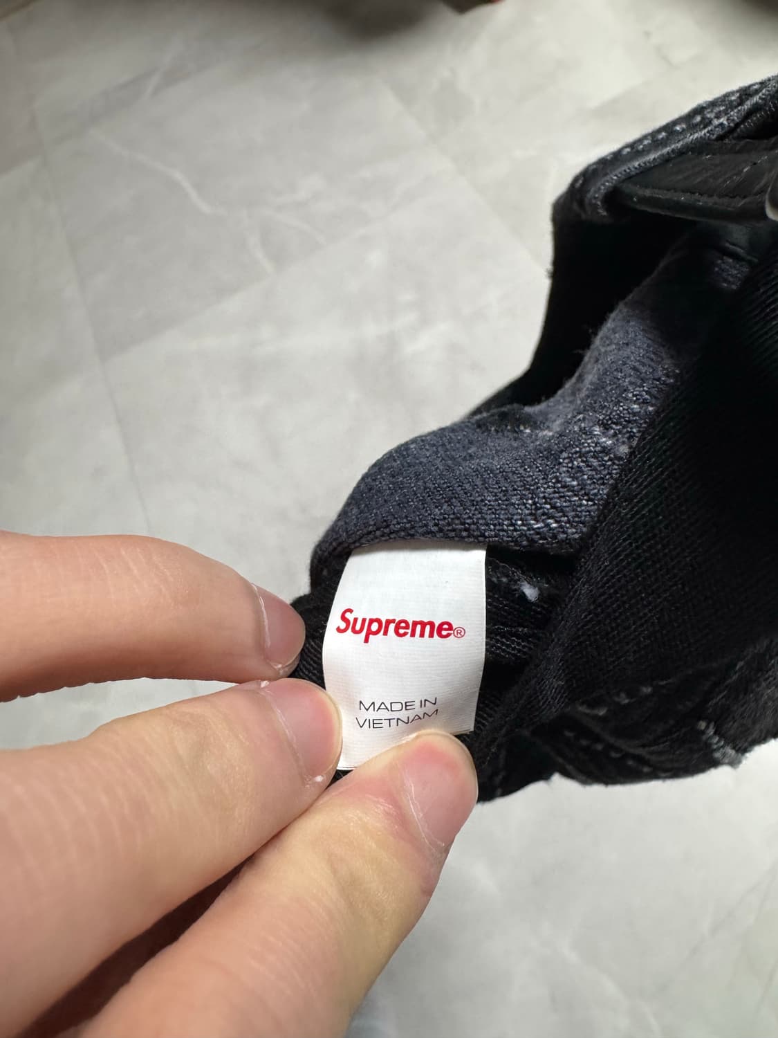 슈프림 펀치드 데님 캠프캡 블랙 상품이미지5