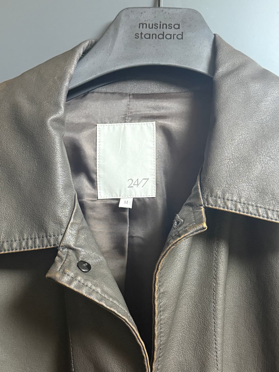 247 레더 프렌치 워크자켓 다크브라운 M 상품이미지3