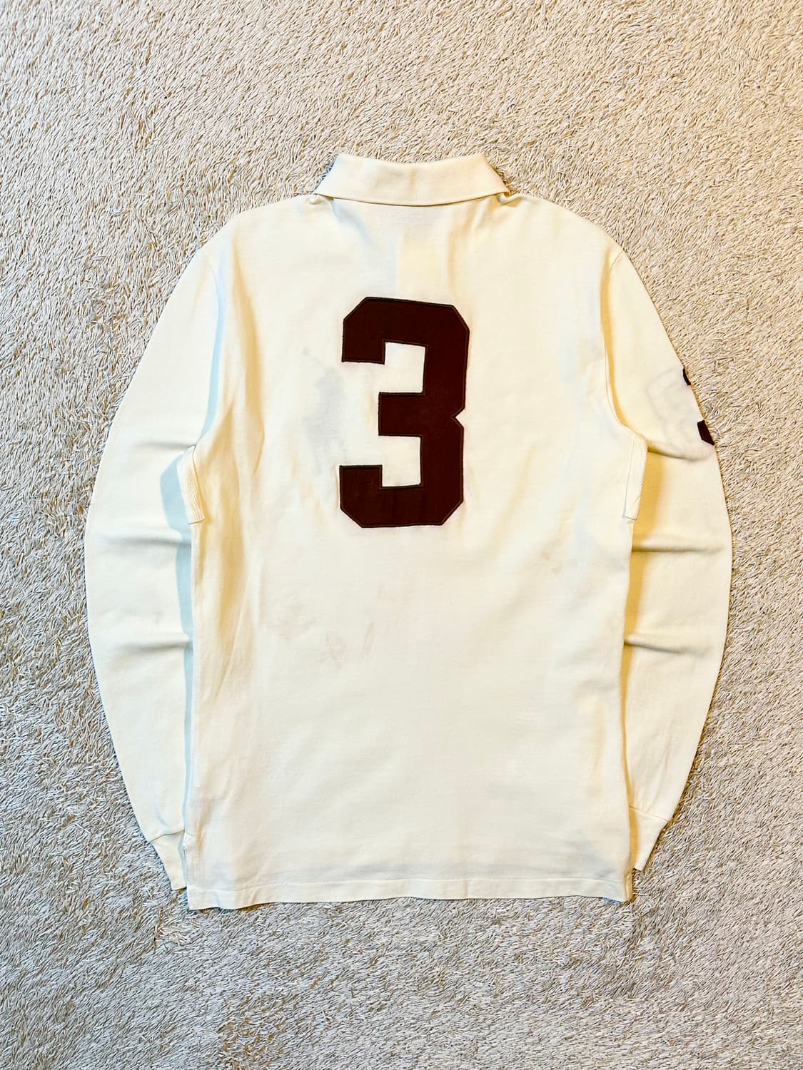 폴로 랄프로렌 슬림핏 빅포니 로고 PK 긴팔 카라티 아이보리 상품이미지3