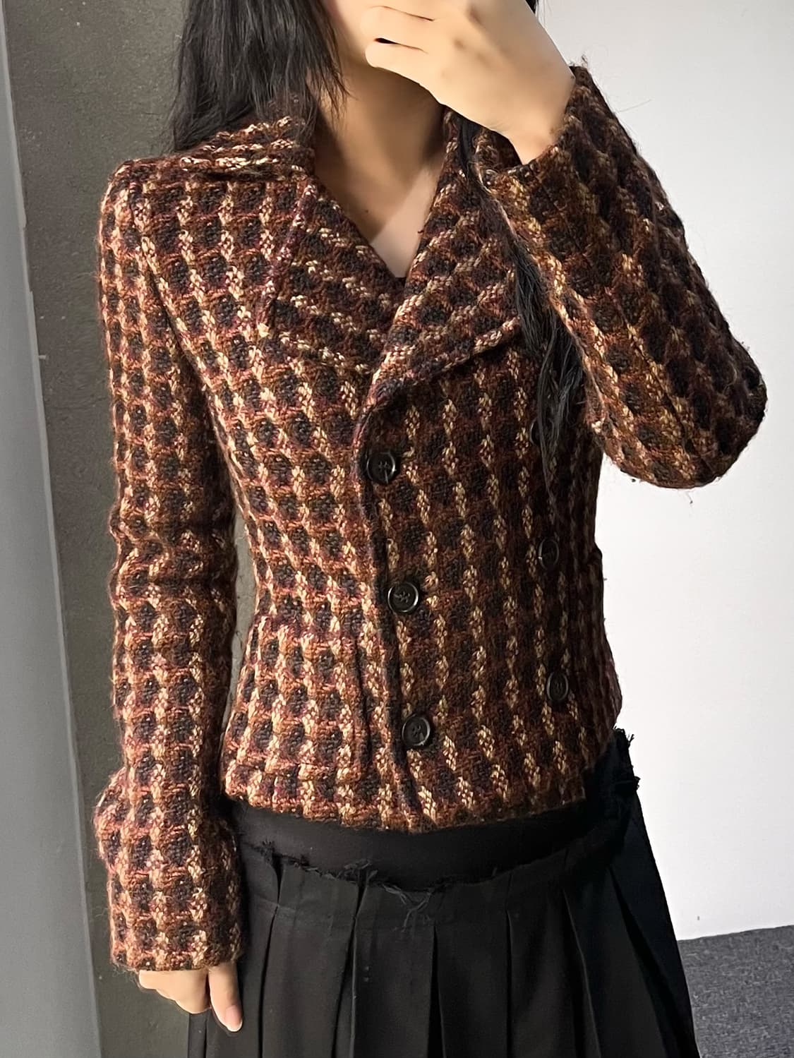 미우미우 2004 울 체크 자켓 상품이미지2