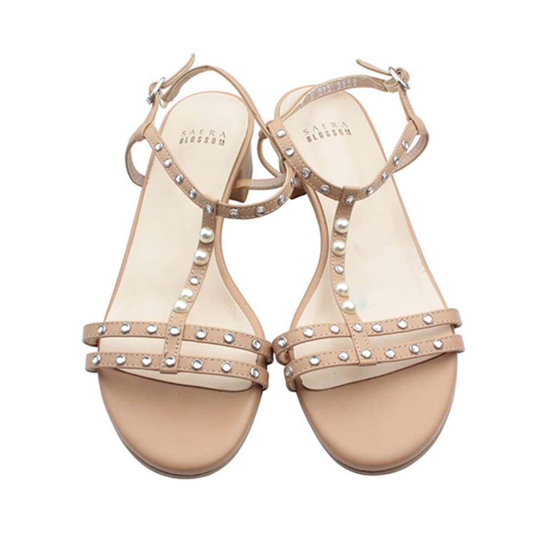 세라 블라썸 베이지 스트라스 레더 샌들 36 반 상품이미지2