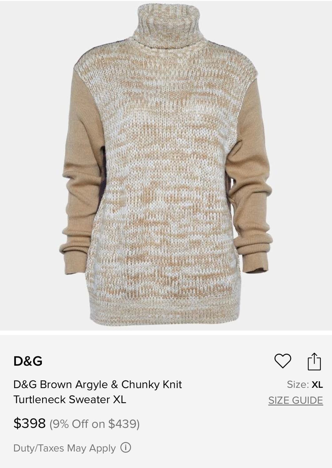 D&G 돌체앤가바나 아가일 청키 터틀넥 상품이미지9