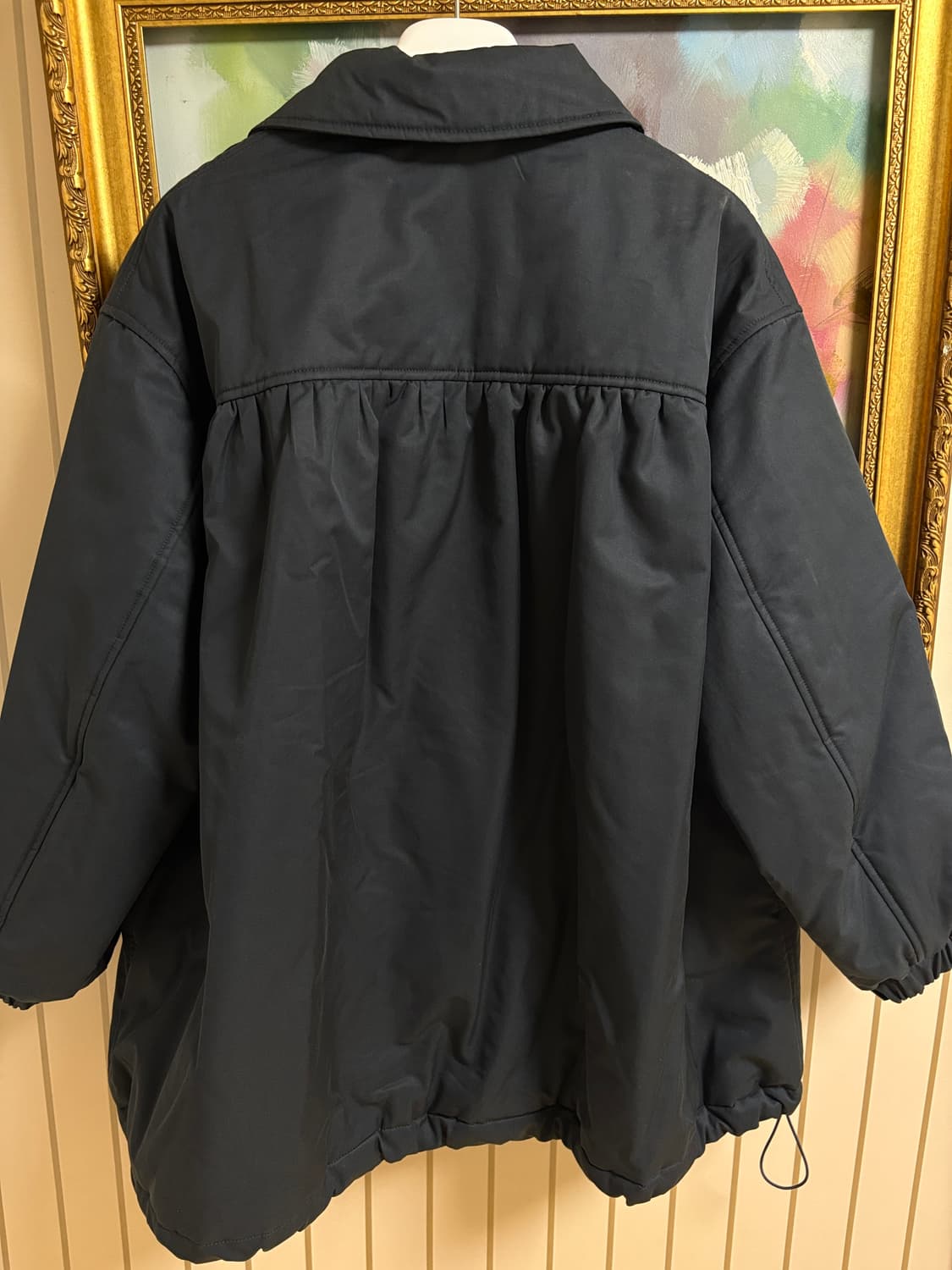 코스모스 cosmoss 셔링패딩 다크그린 상품이미지5