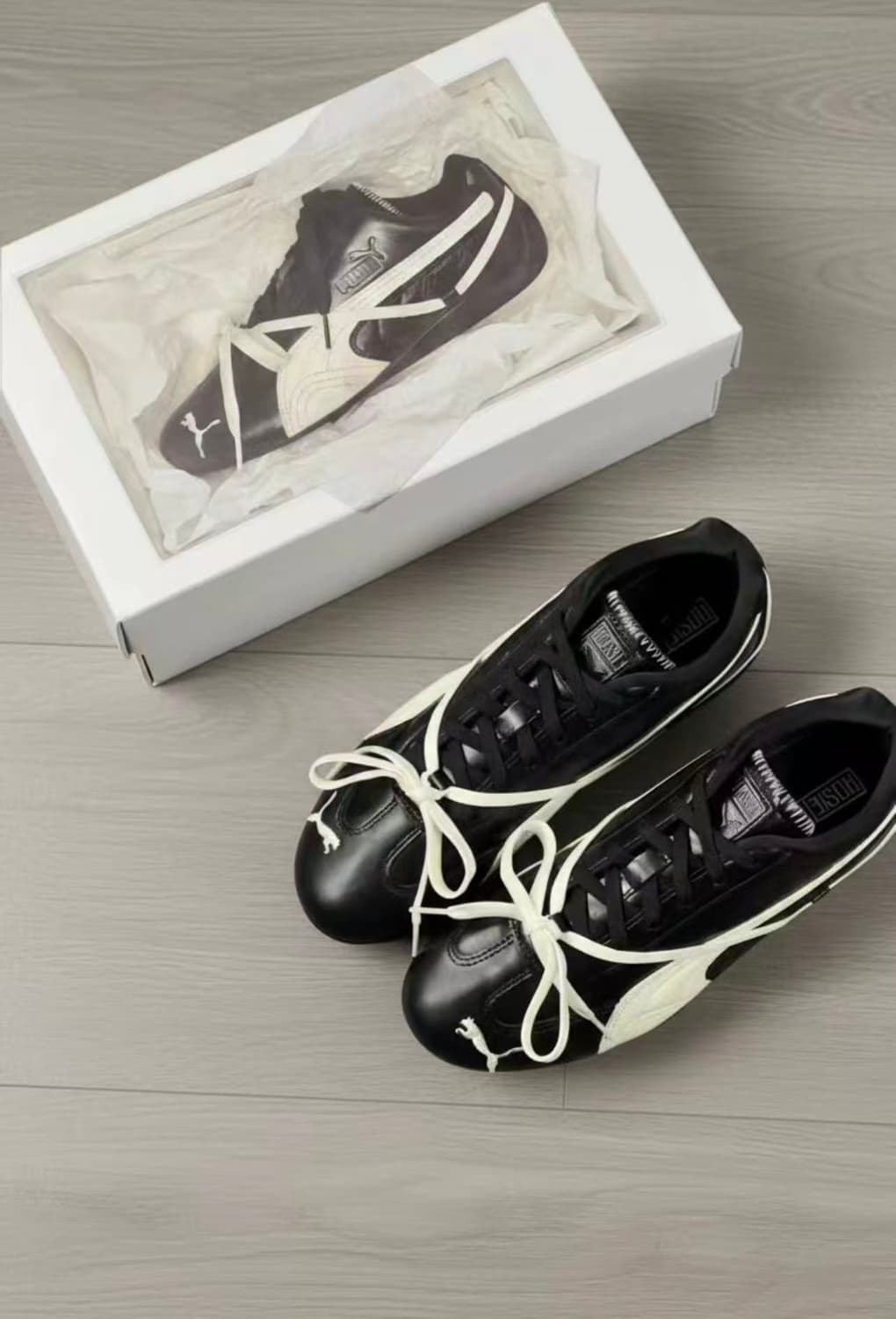 푸마 x 로제 스피드캣 PRM 블랙 웜 화이트 240MM 상품이미지2