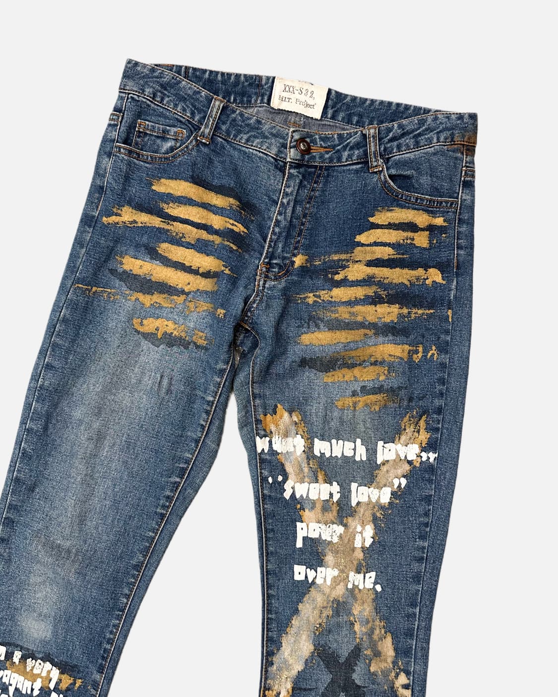 grunge painting low-rise boot-cut jean 상품이미지4