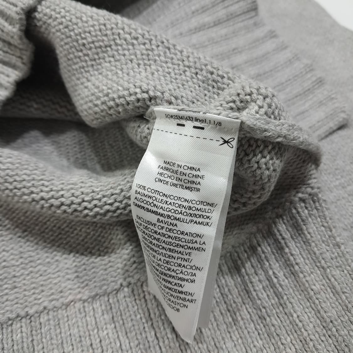 CL359 S 폴로 코튼 래글런 롤링엣지 아이스그레이 니트 스웨터 상품이미지5