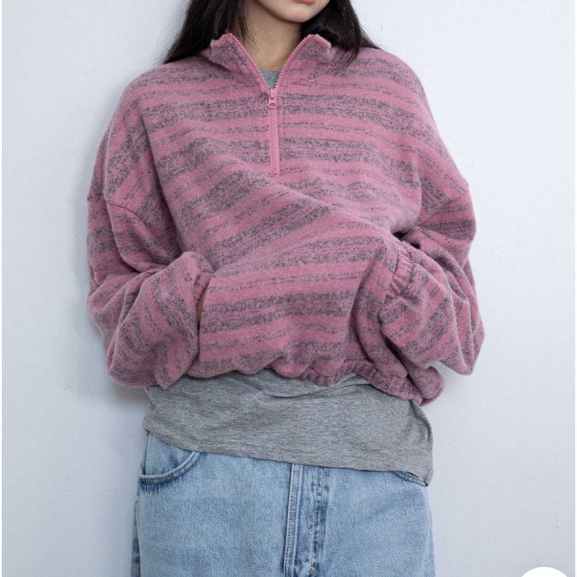 이스트쿤스트 스트라이프 하프 집업 STRIPE HALF ZIP UP 상품이미지1