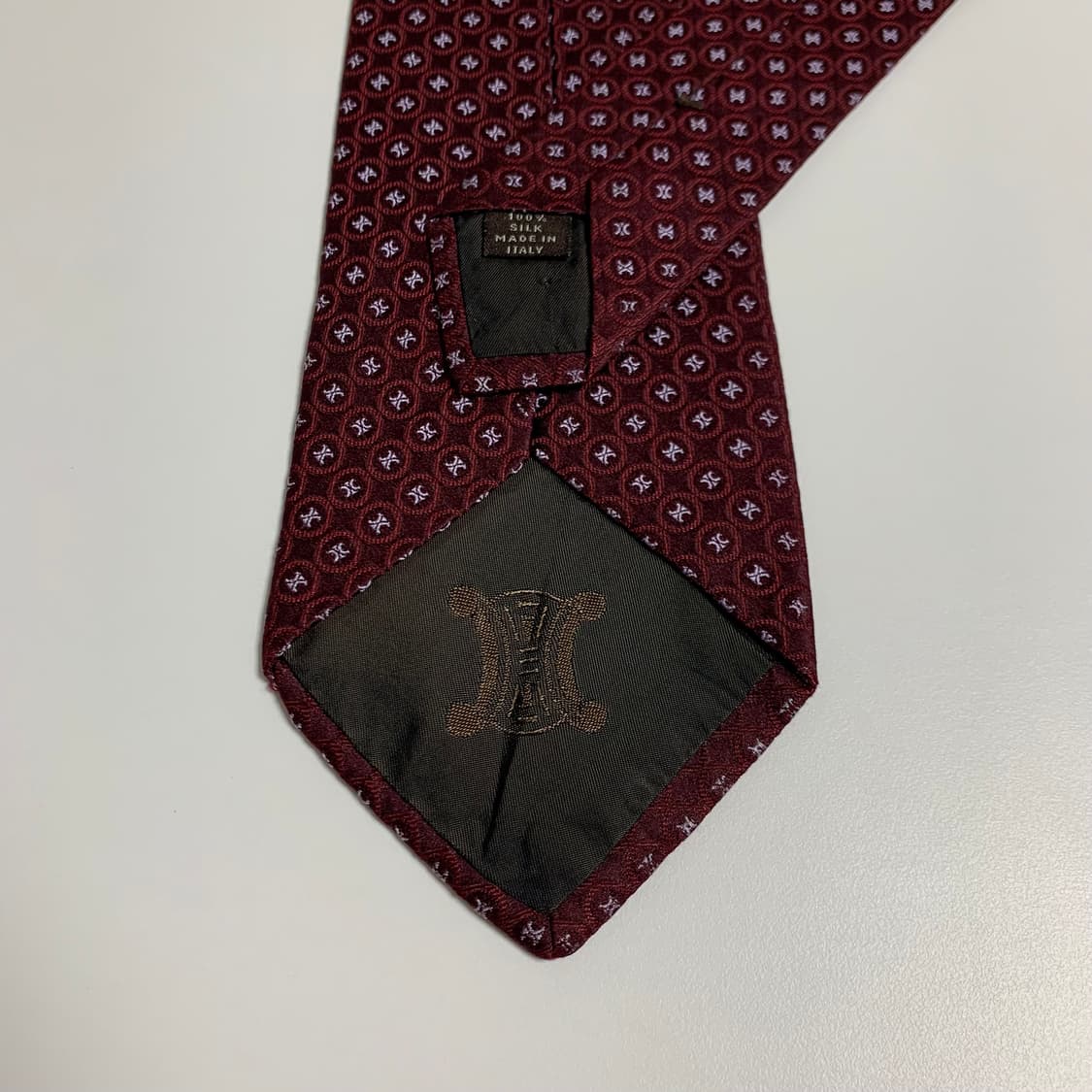 셀린느(CELINE) 모노그램 명품넥타이 A-A+등급 버건디컬러 상품이미지6