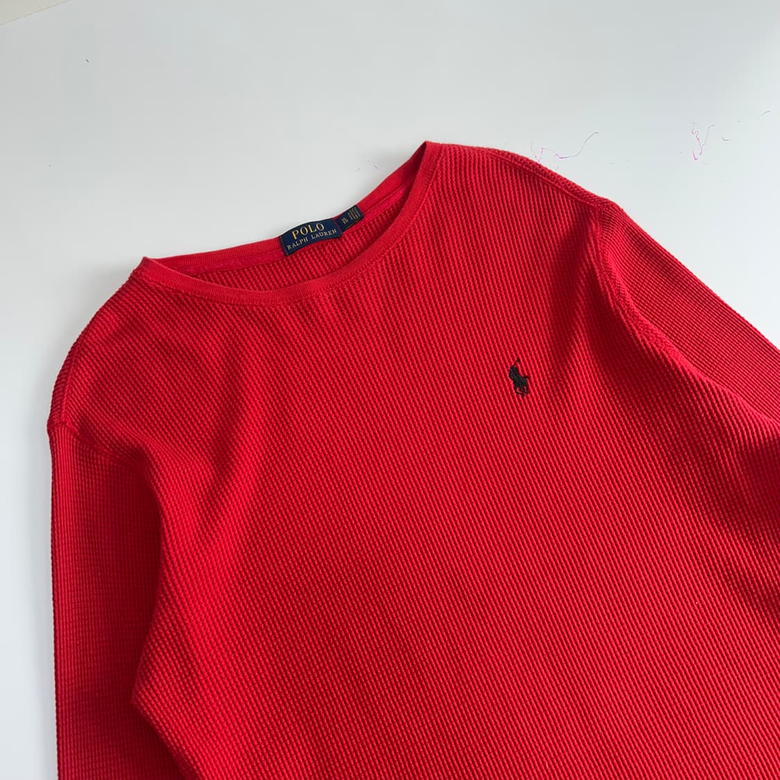 Polo 폴로 블랙 포니 레드 와플 니트 상품이미지4