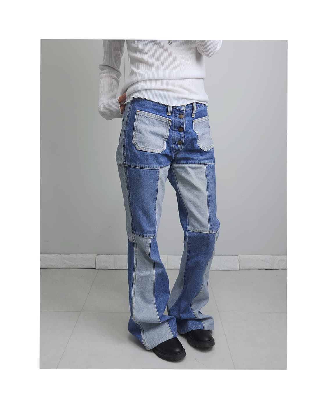 패치워크 데님 팬츠 상품이미지1