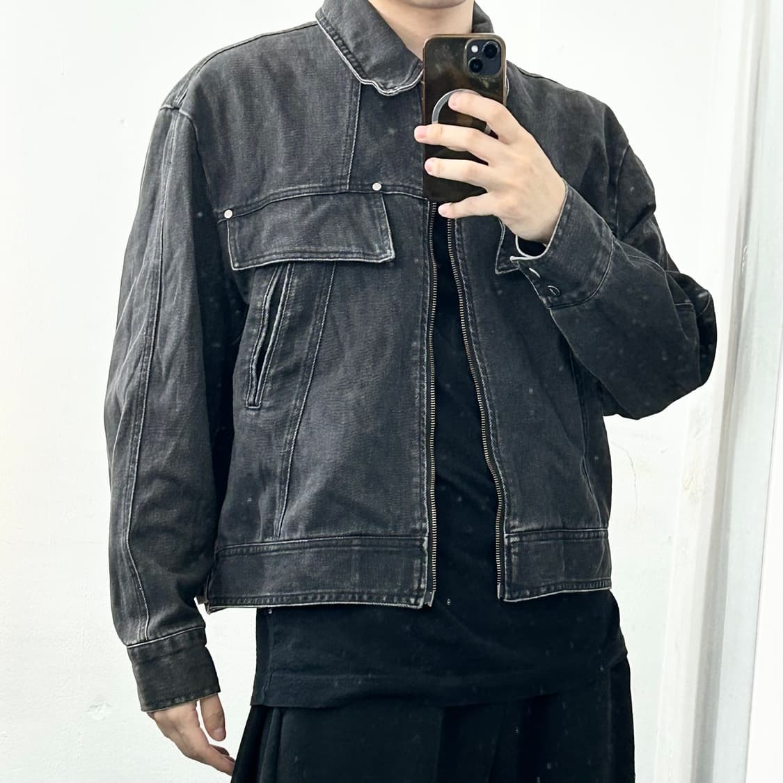 누아클레 투웨이 데님 바이커 자켓 상품이미지3