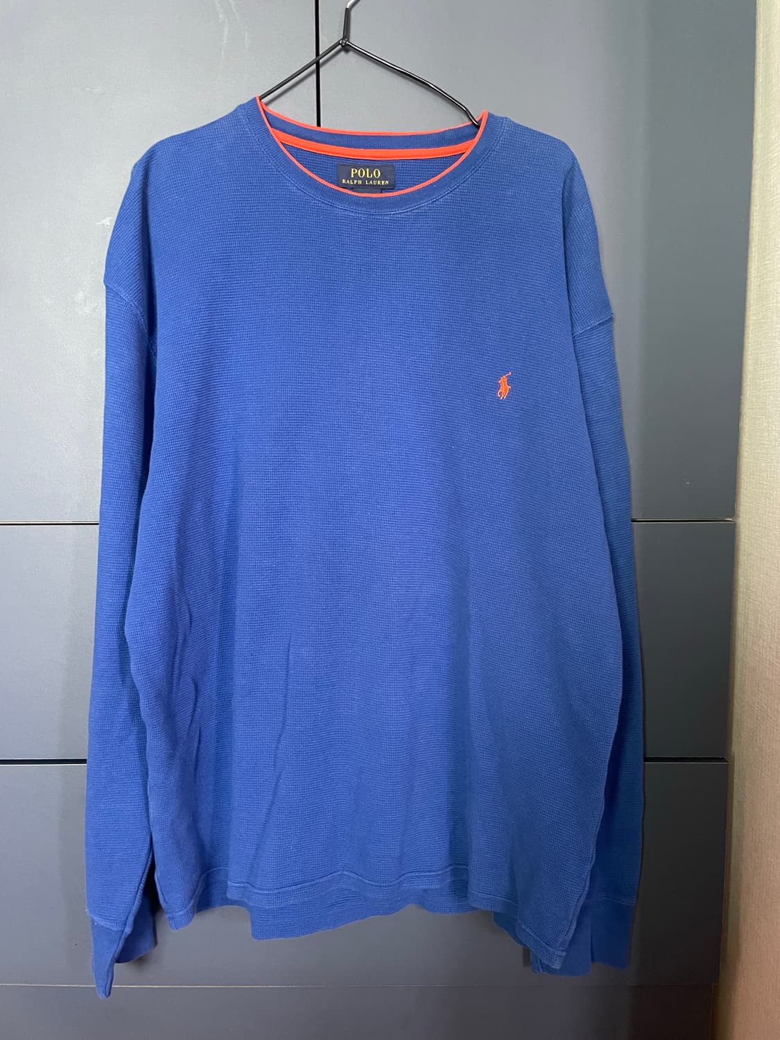 폴로 오렌지 포니 와플 블루 롱슬리브 상품이미지2