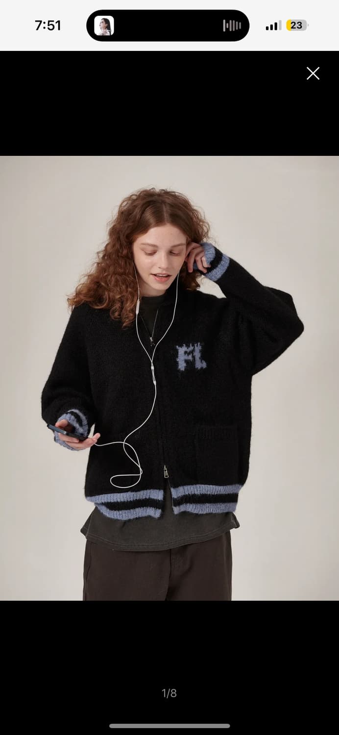 코위찬 가디건 블랙 상품이미지1