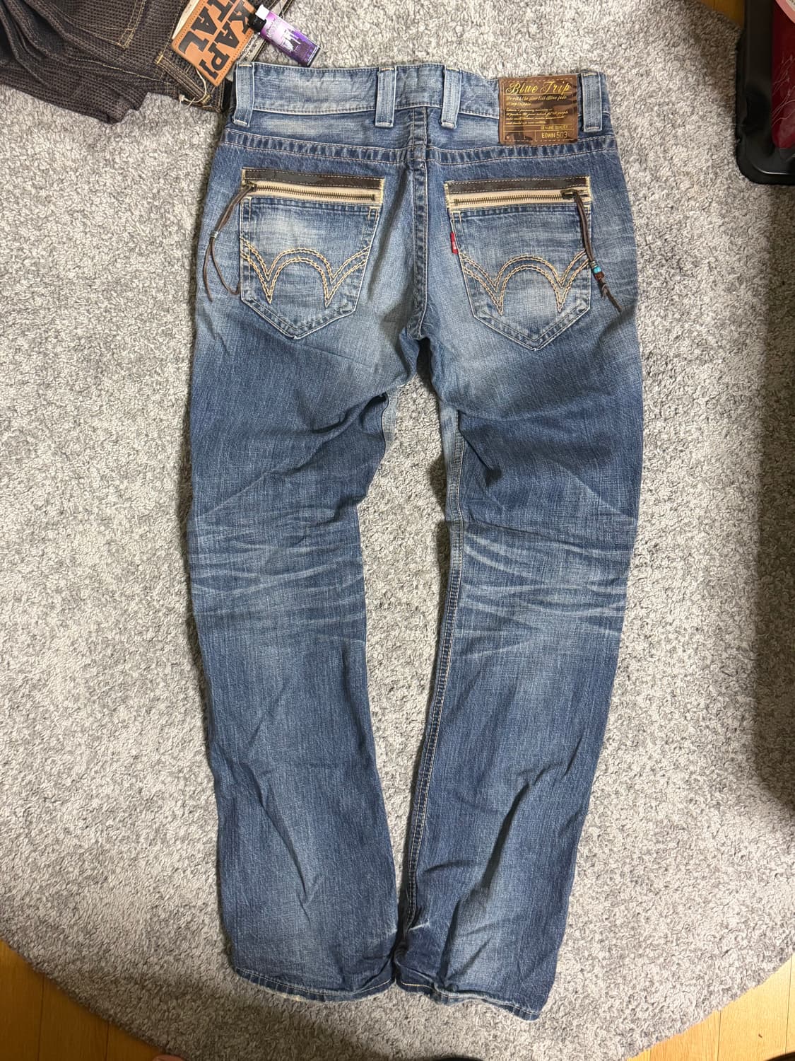 EDWIN 에드윈 블루트립 웨스턴 포켓 워시드 데님 상품이미지2