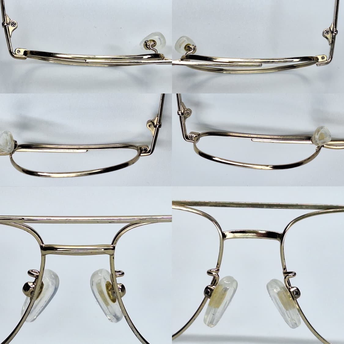 90s 일본 빈티지/DUNO J-3132 골드 투브릿지 에비에이터 안경테 상품이미지3