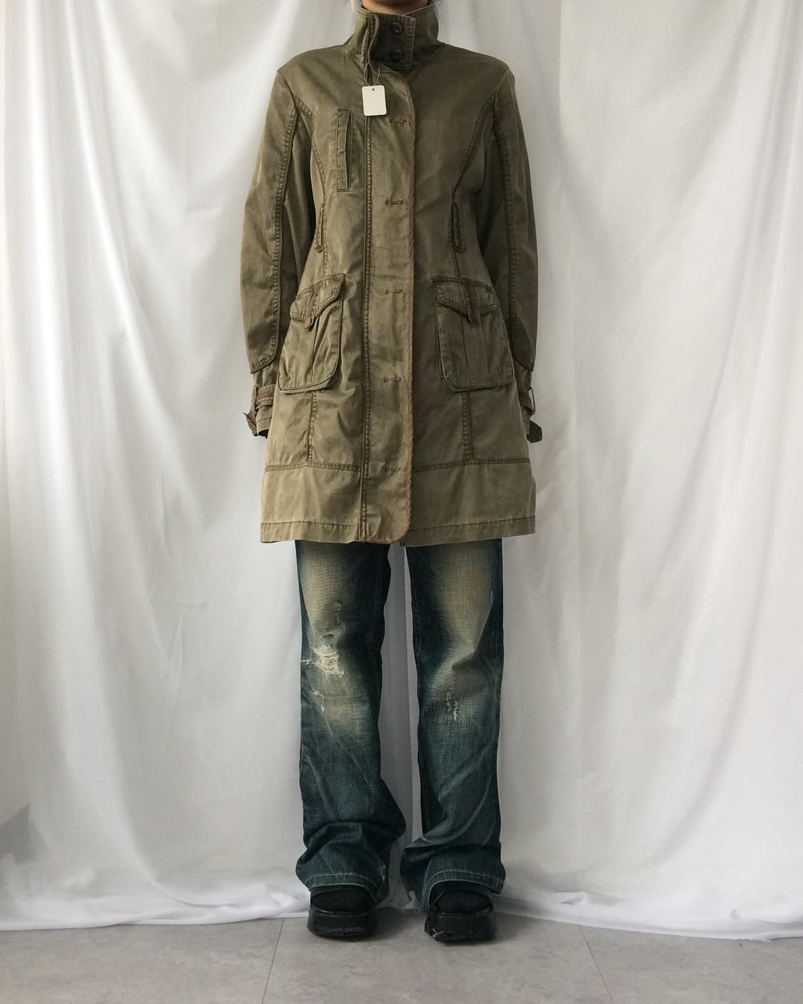 Glossy high neck jacket 상품이미지1