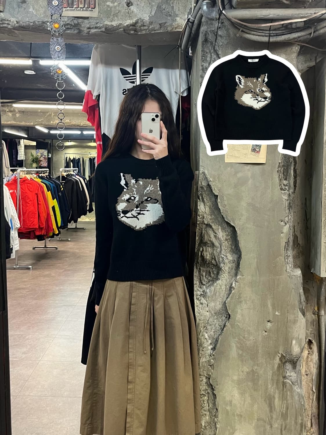 메종키츠네 니트 블랙 XS #csz1980 상품이미지1