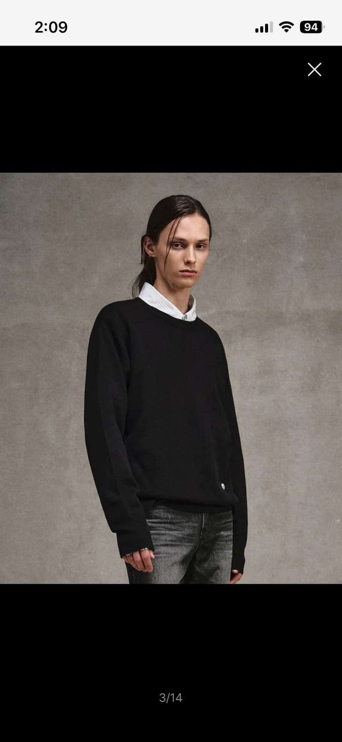 엘무드 풀오버 니트 블랙 그레이 48 상품이미지2