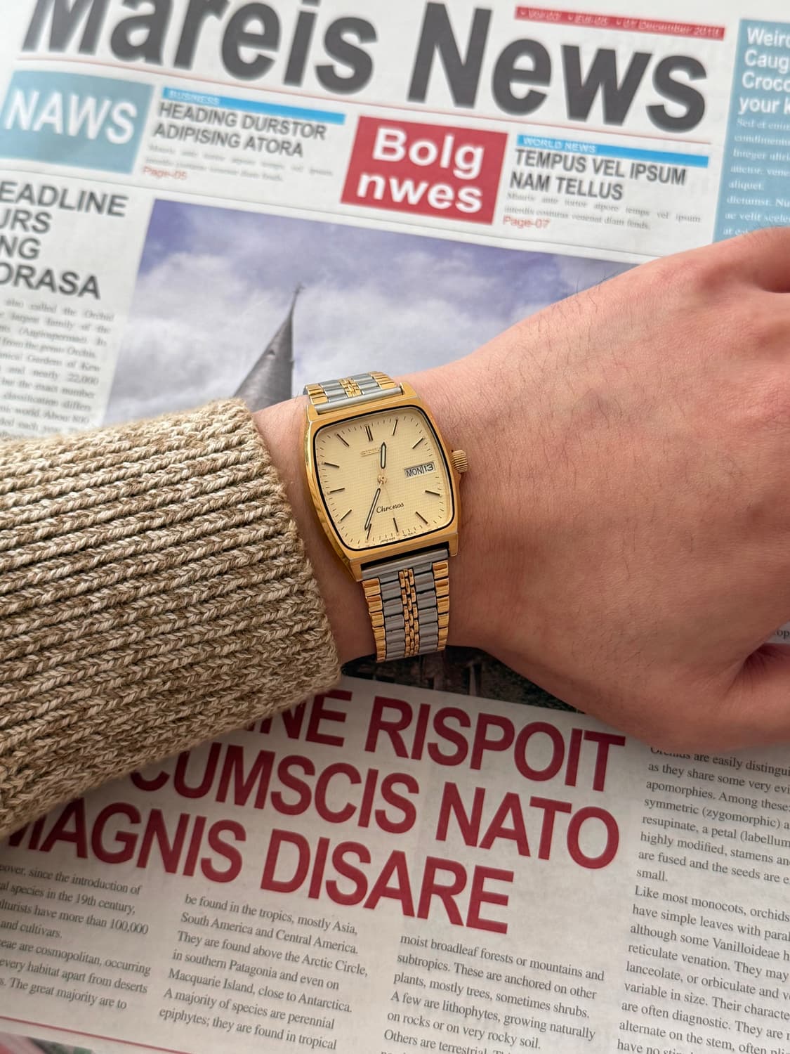 세이코 Seiko Chronos 콤비 스퀘어 쿼츠 상품이미지6